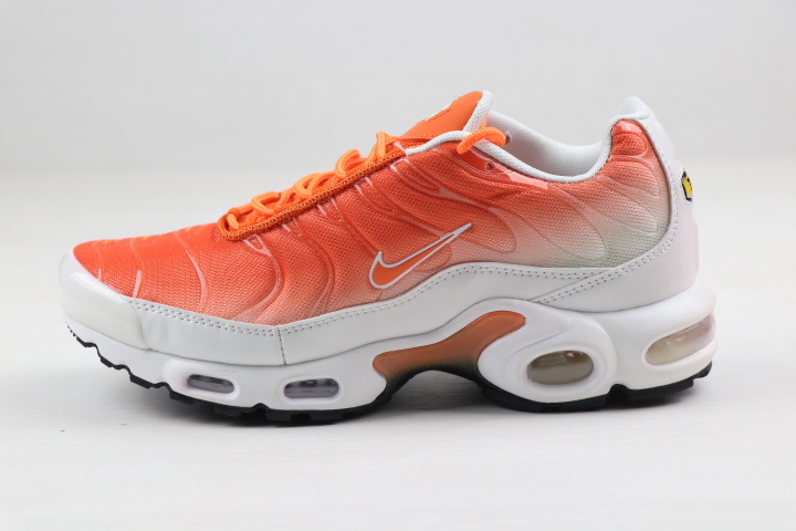 Women Nike Air Max PLUS Orange Silver White Shoes - Click Image to Close